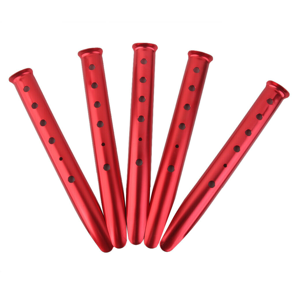 5pcs aluminum pegs tent nails tent pegs for outdoor camping red 31cm