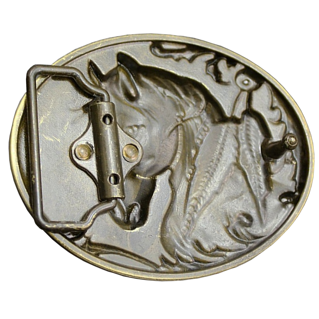 Bronze Horses Belt Buckle - Native Western Cowboy Costume Accessories