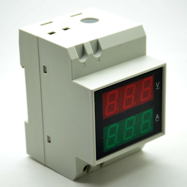 Dual Display Rail AC Digital Voltmeter 80-300V 0.1-99.9 D52-2042 Voltage Ammeter