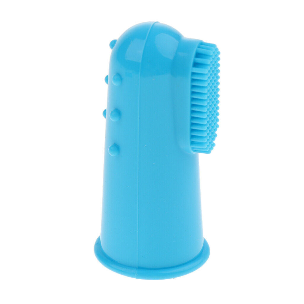 10 Pcs Dog Finger Toothbrush Dental Hygiene Finger Brushes for Dog Cat Blue
