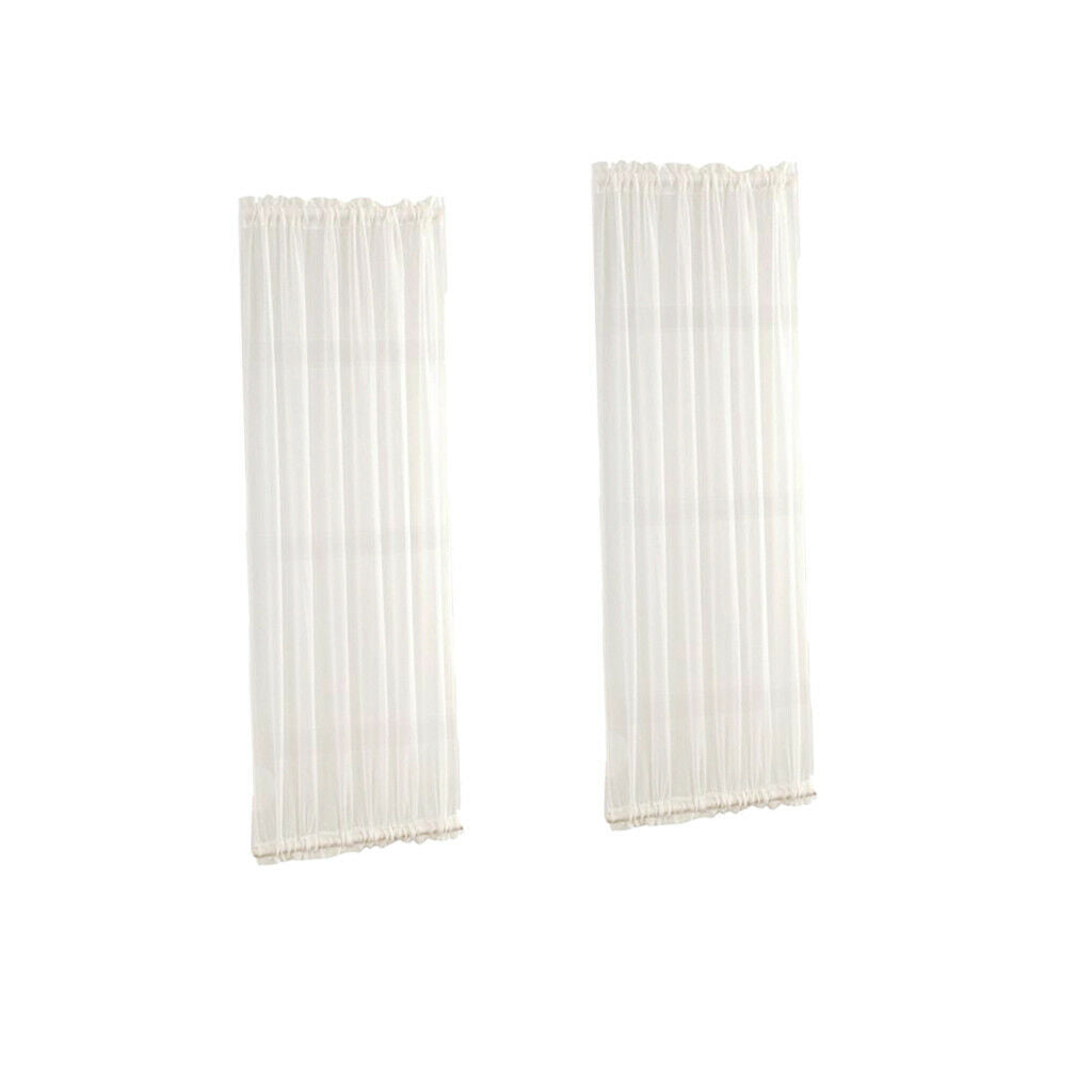 2cs White 137x183cm French Door Curtains Blackout Light Reducing Tie Back