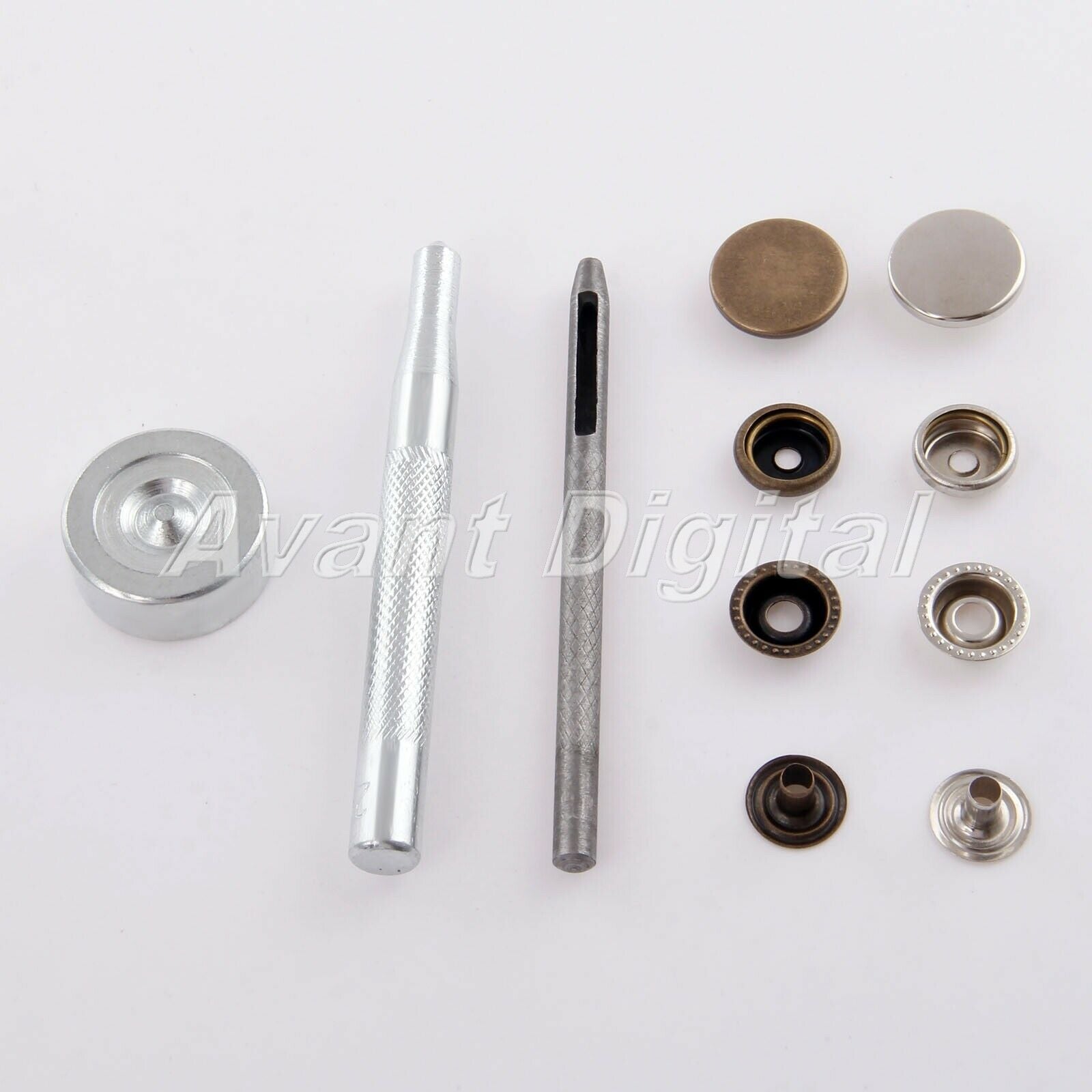 17mm 40Sets Snap Fastener Buttons + 3Pcs Tools Press Studs Sewing Leather Craft