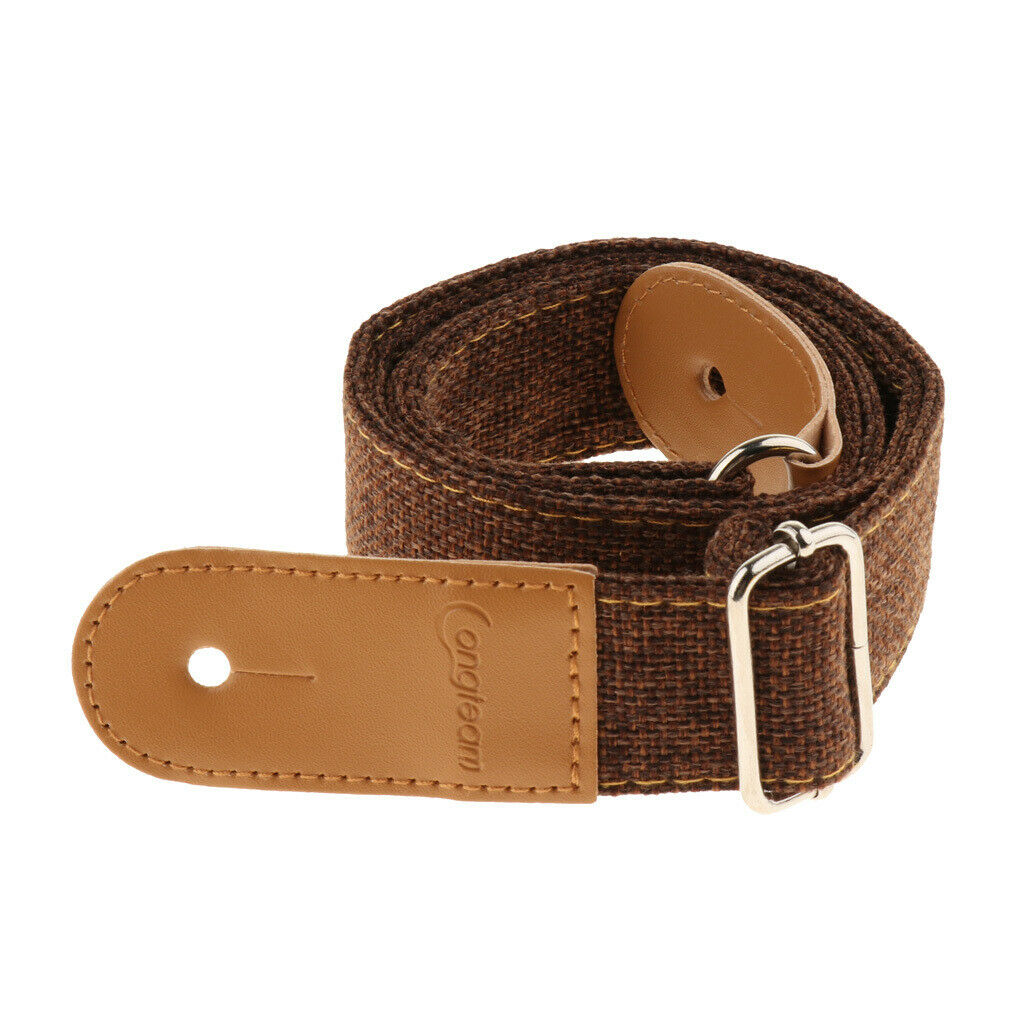 Ukulele Strap Belt with PU Leather Ends for Ukuele 4 String Guitar Coffee
