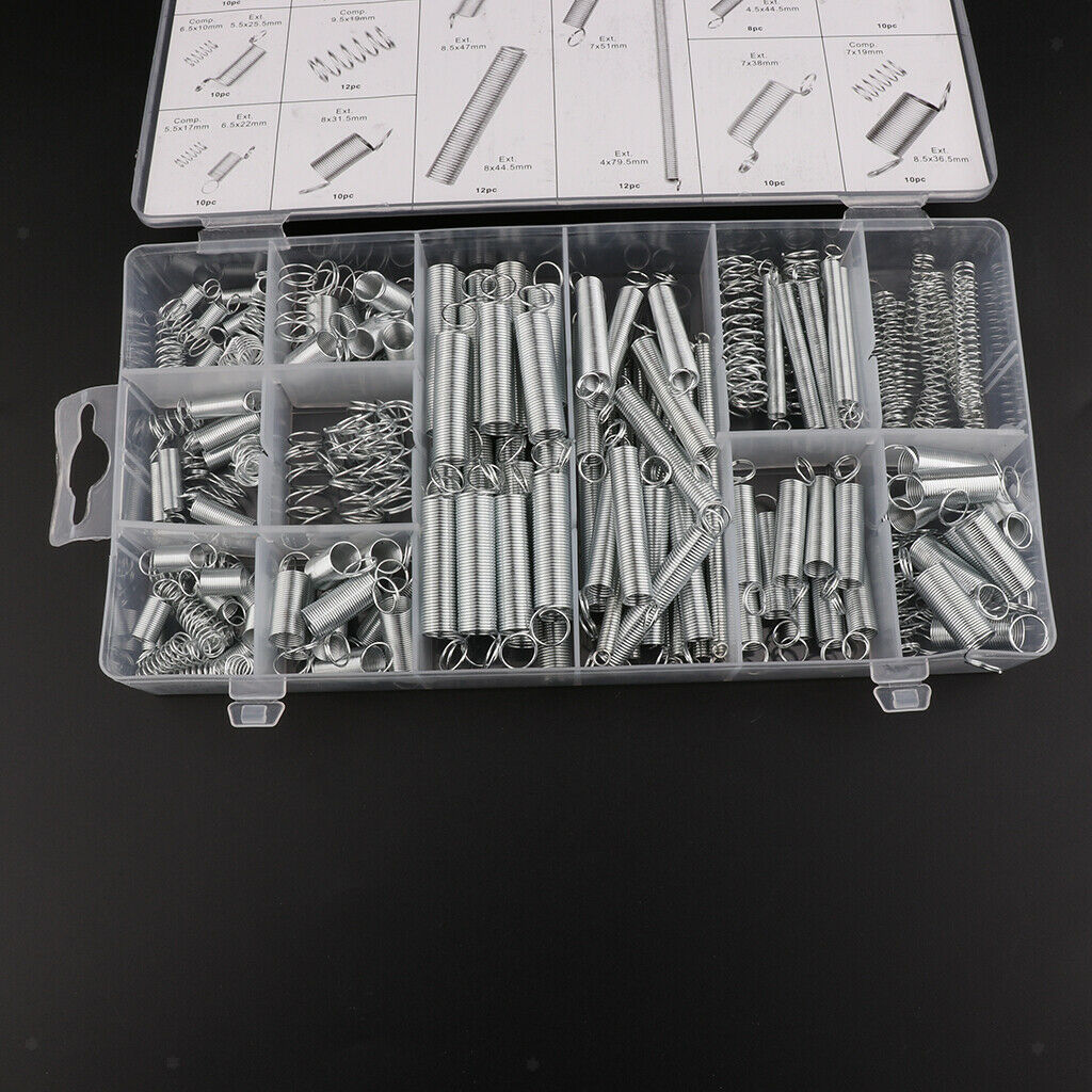 200 Small Metal Loose Steel Coil Spring Assortment
