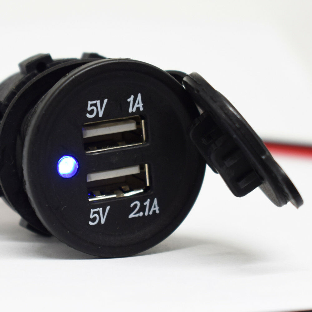 1pc Dual USB Cigarette Lighter Socket Splitter 5V 3.1A Car Charger Power Outlet