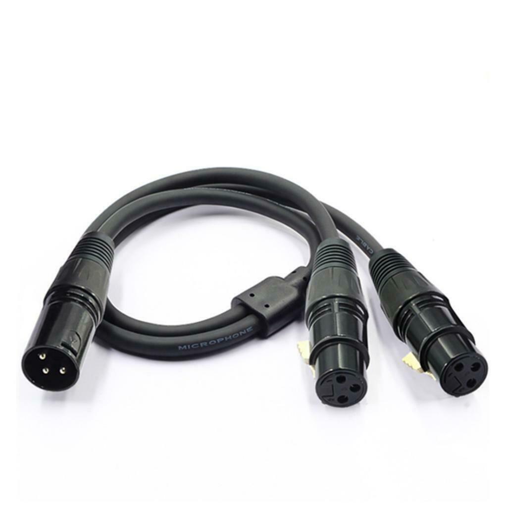 3 pin dual XLR female to XLR male cable splitter Y splitter for microphone