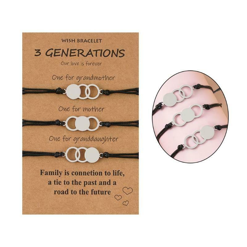 Handmade Friendship Bracelets Stainless Steel Charms Bracelet Adjustable Strings