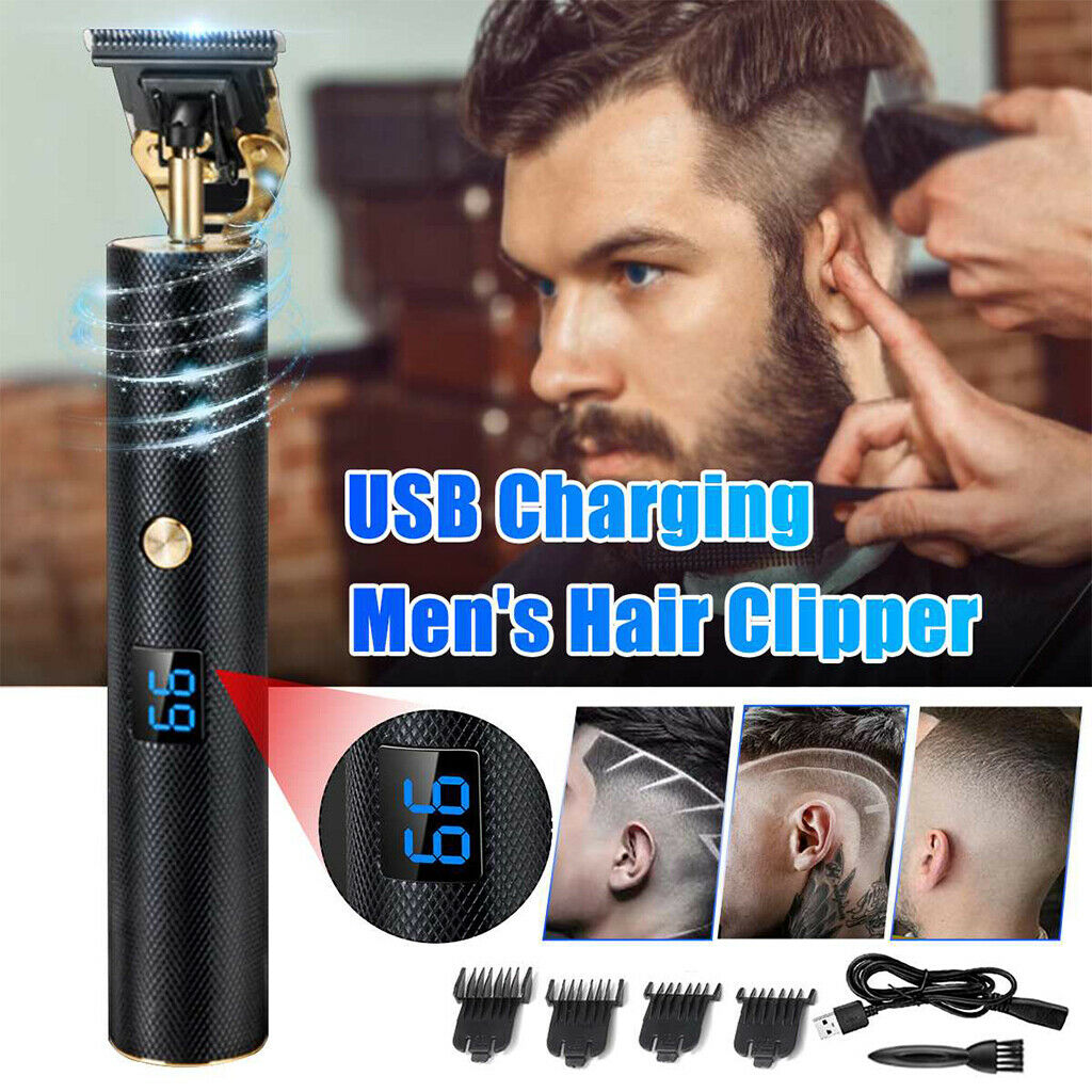 Professional Electric Hair Trimmer LCD Display T-blade Haircut Grooming Kit