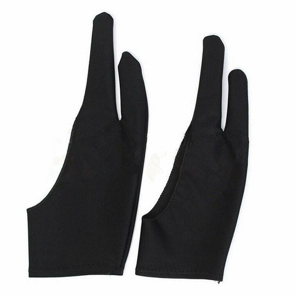 Two Finger Anti-fouling Glove Drawing & Pen Graphic Tablet Pads For Artist-Black