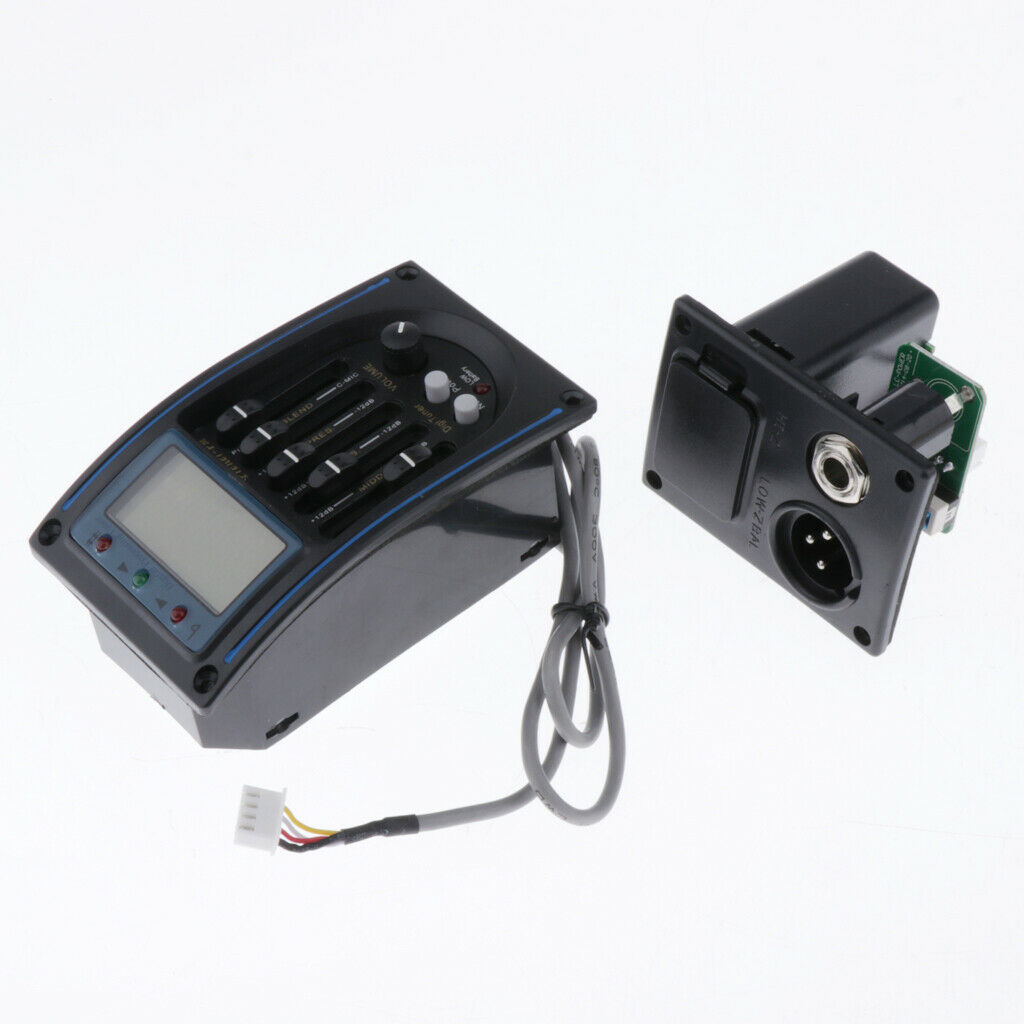 5-Band EQ Equalizer Acoustic Guitar Piezo Pickup Tuner with Battery Case and