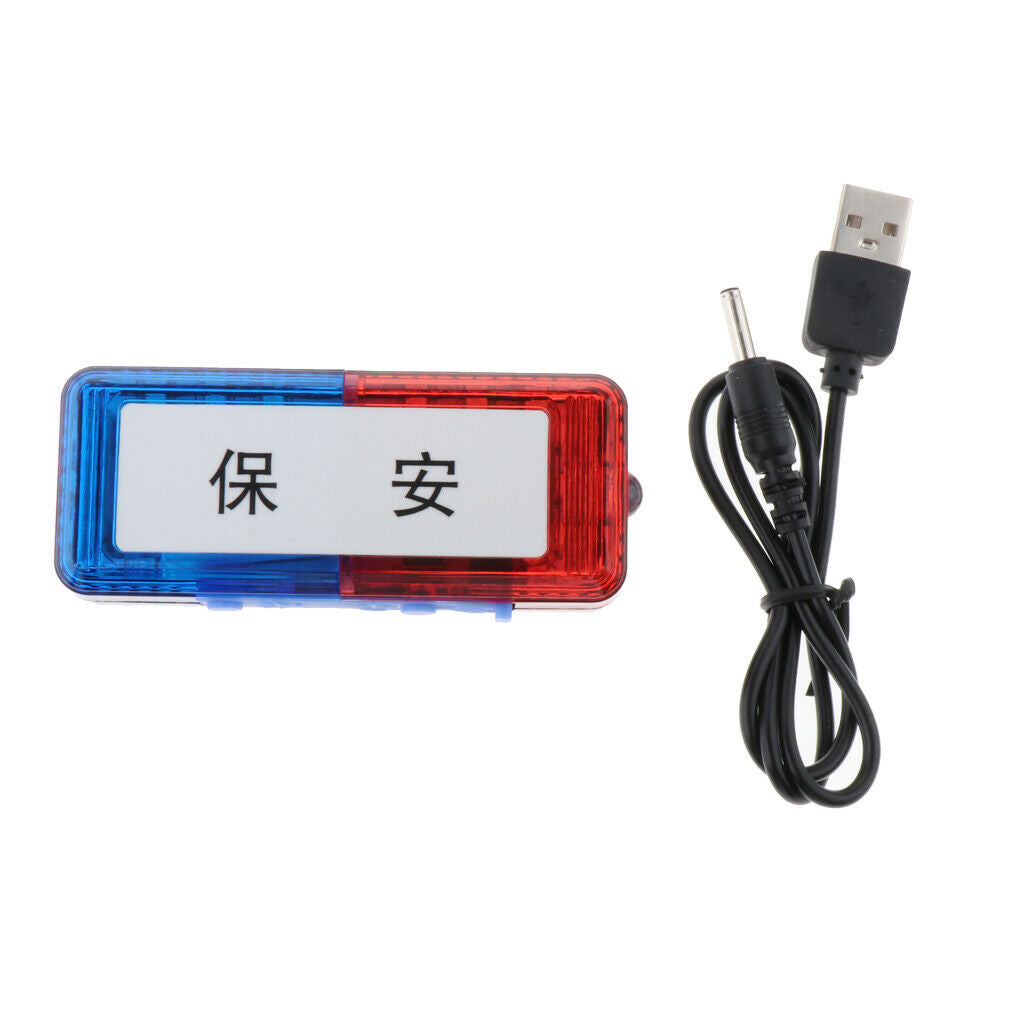 Shoulder Clip Warning Light Lamp w/ Gravity Induction w/ USB Charge Cable