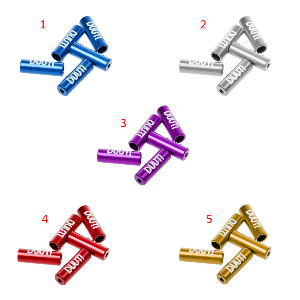5PC 4mm Alloy Bike Bicycle Brake Shift Housing Line Ferrules End Caps Blue