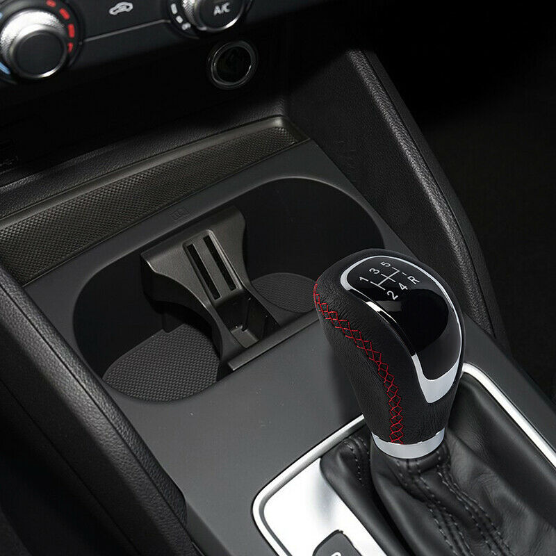 5 Speed Manual Car Auto Gear Stick Shift Knob Shifter Black PU Leather+Aluminium