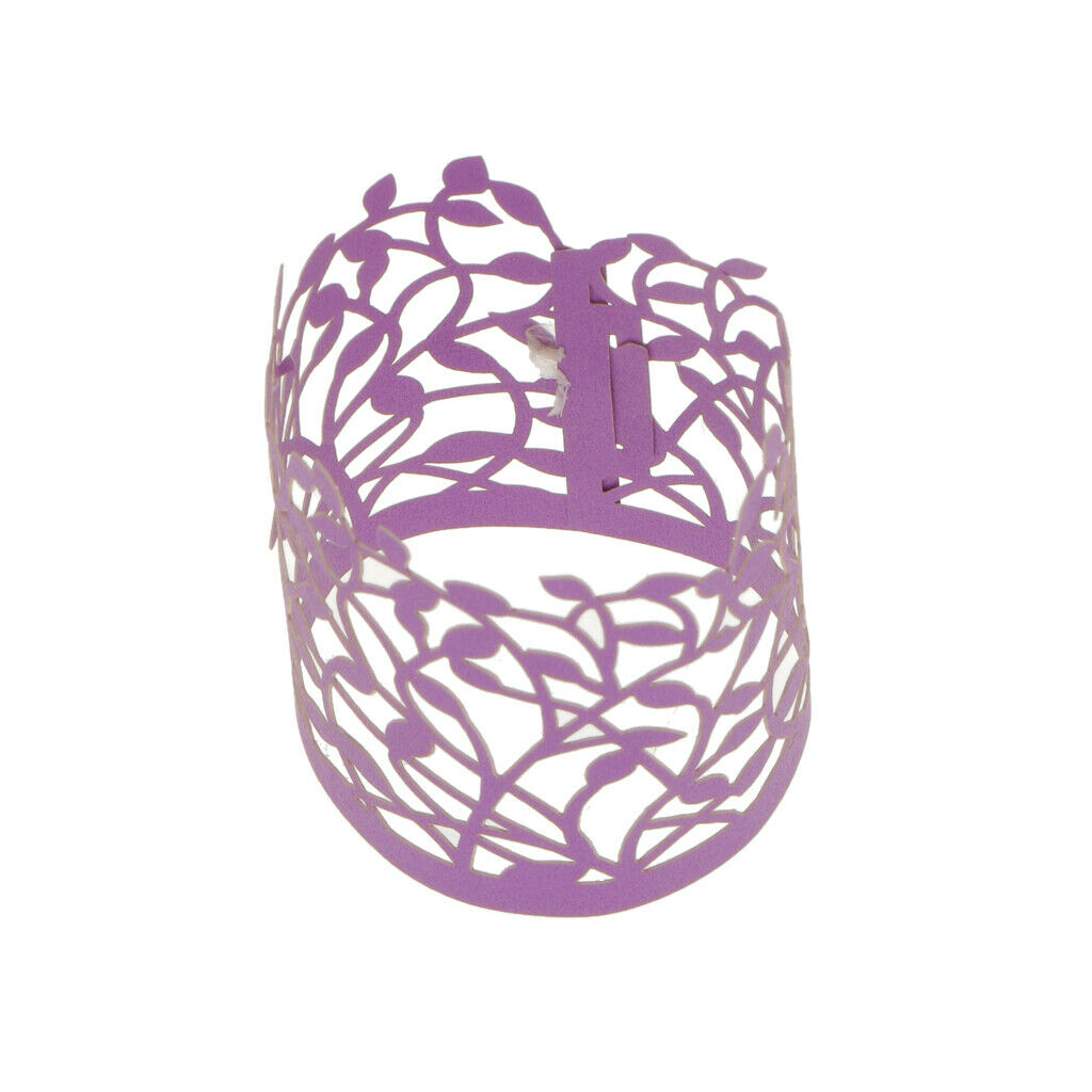 20pcs Flower Leaves Paper Tea Light Holder Wedding Party Decoration Purple
