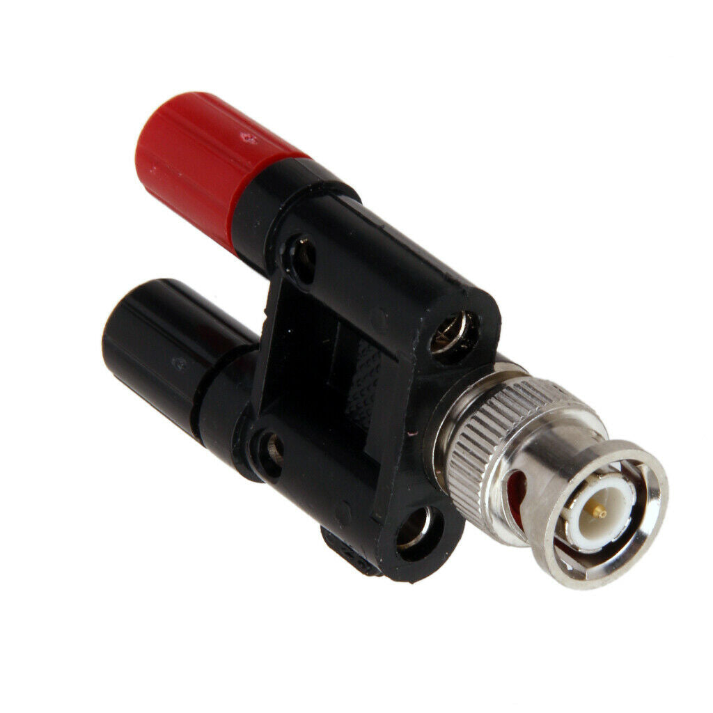 1x BNC Male Plug to Twin Banana   Sockets Female Coax Connector Binding Post