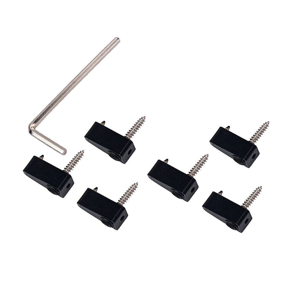 Electric Bass Guitar Headless String Nut Set With Wrench Screw Parts Black