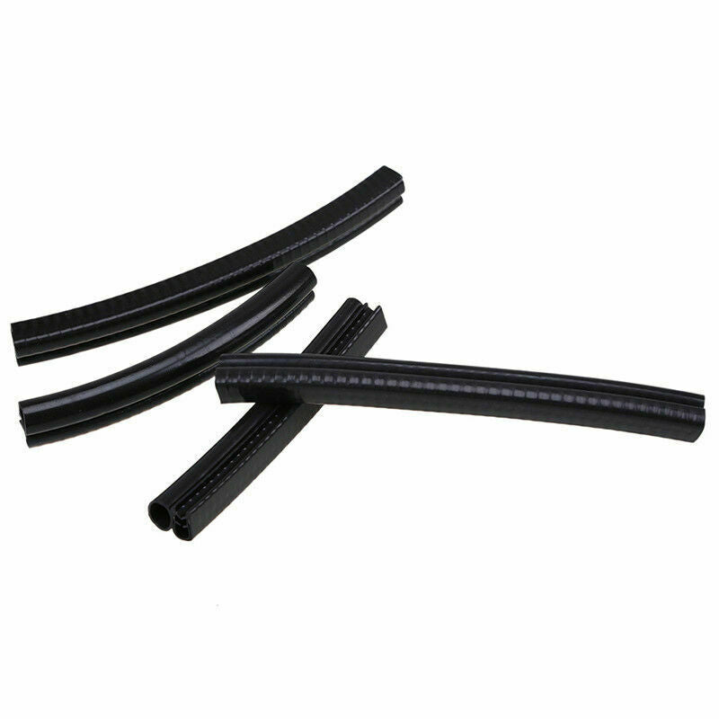 4Pcs Car Door Window Trim Edge Moulding Rubber Weatherstrip Seal Strip Black