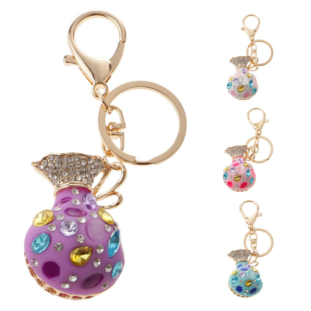 Opal Money Purse Keychain Keyring Bag Charm Key Ring Pendant Gifts White