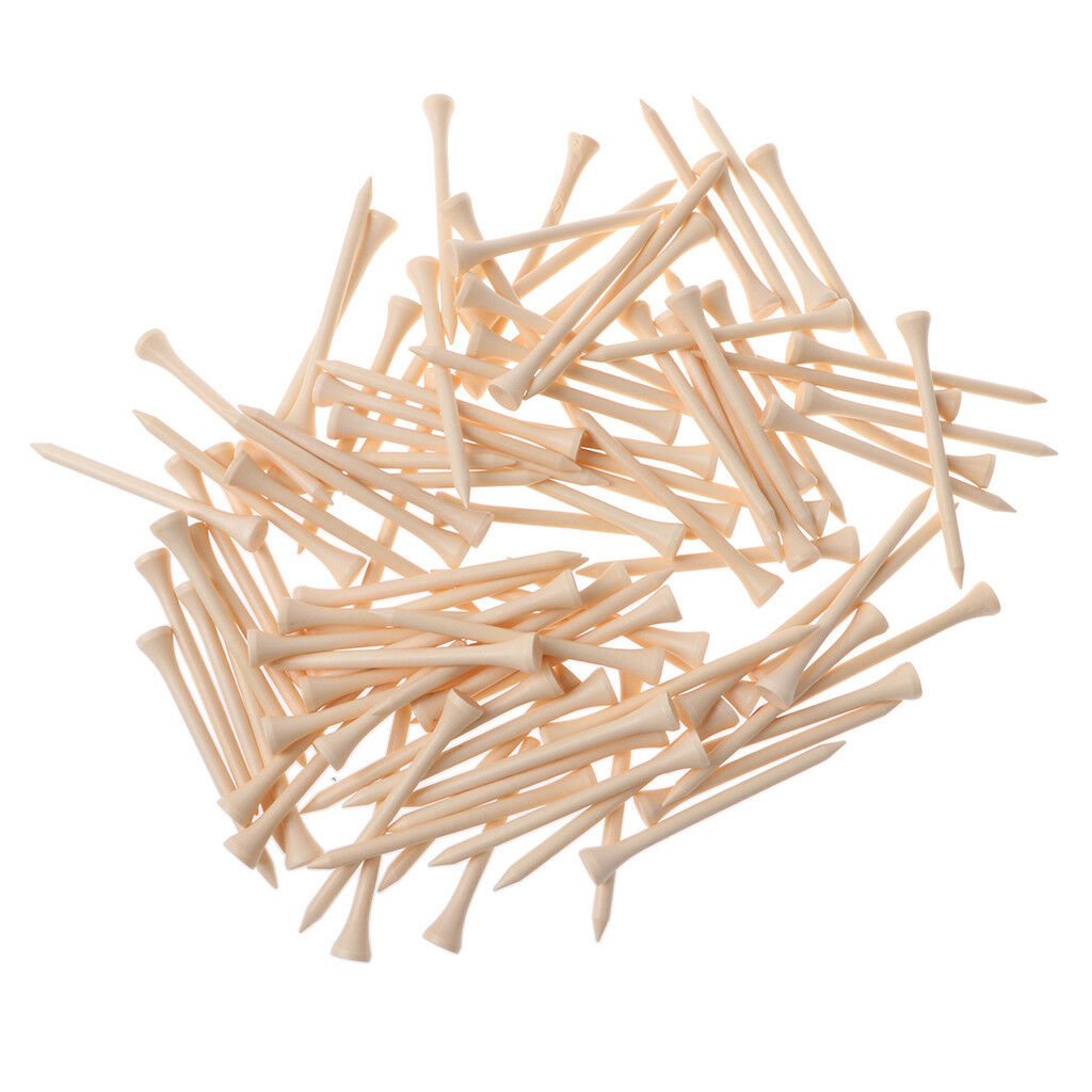 Burlywood Wooden Golf Tees - Pack of 100 - 83mm (3 1/4") Golfer Fathers Gift