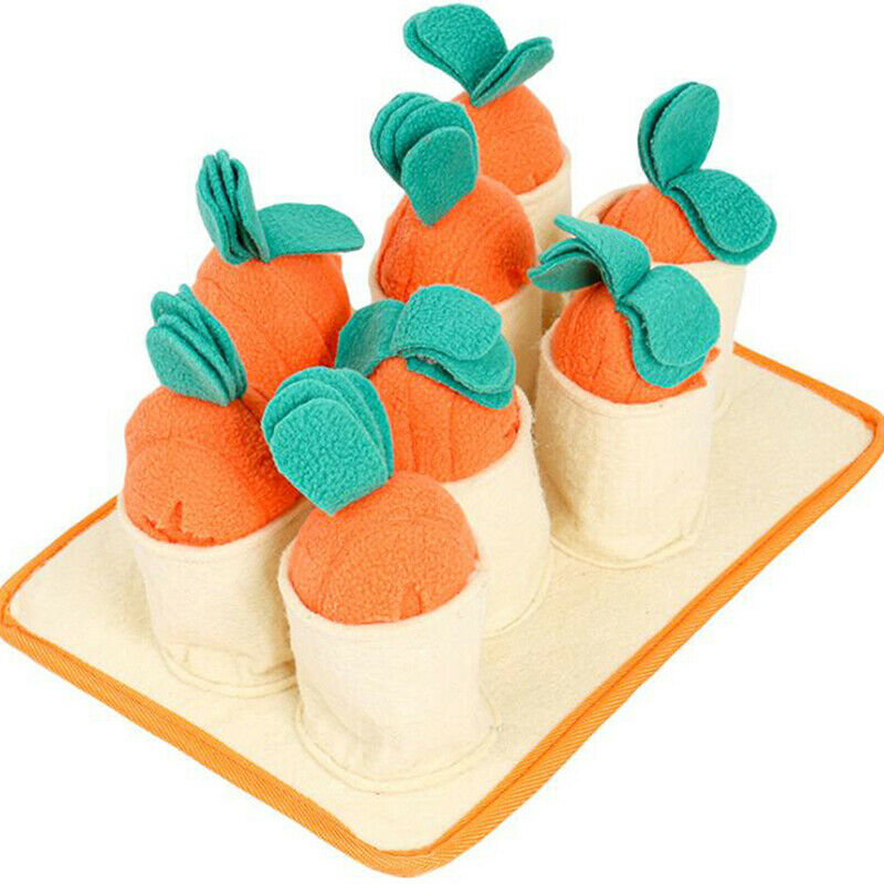 Pet Dog Snuffle Mat Sniffing Training Carrot Blanket Detachable Fleece PadsB Kt