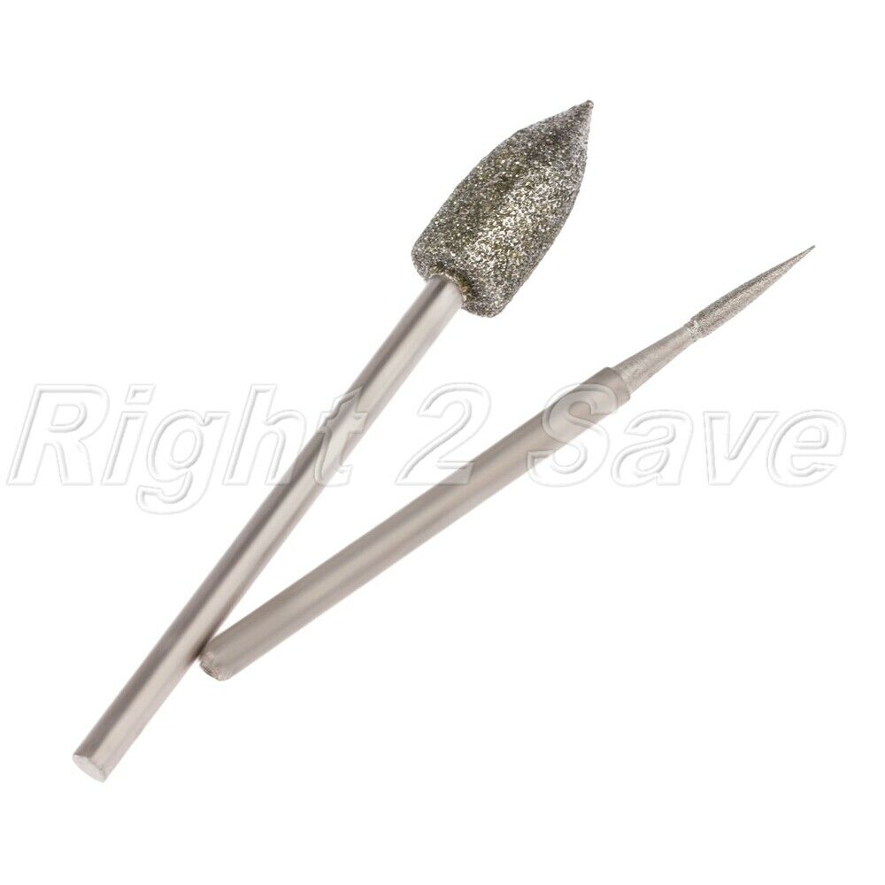2.35mm Shank Diamond Coated Polishing Burr Head Needle Grinding Jade Stone Metal