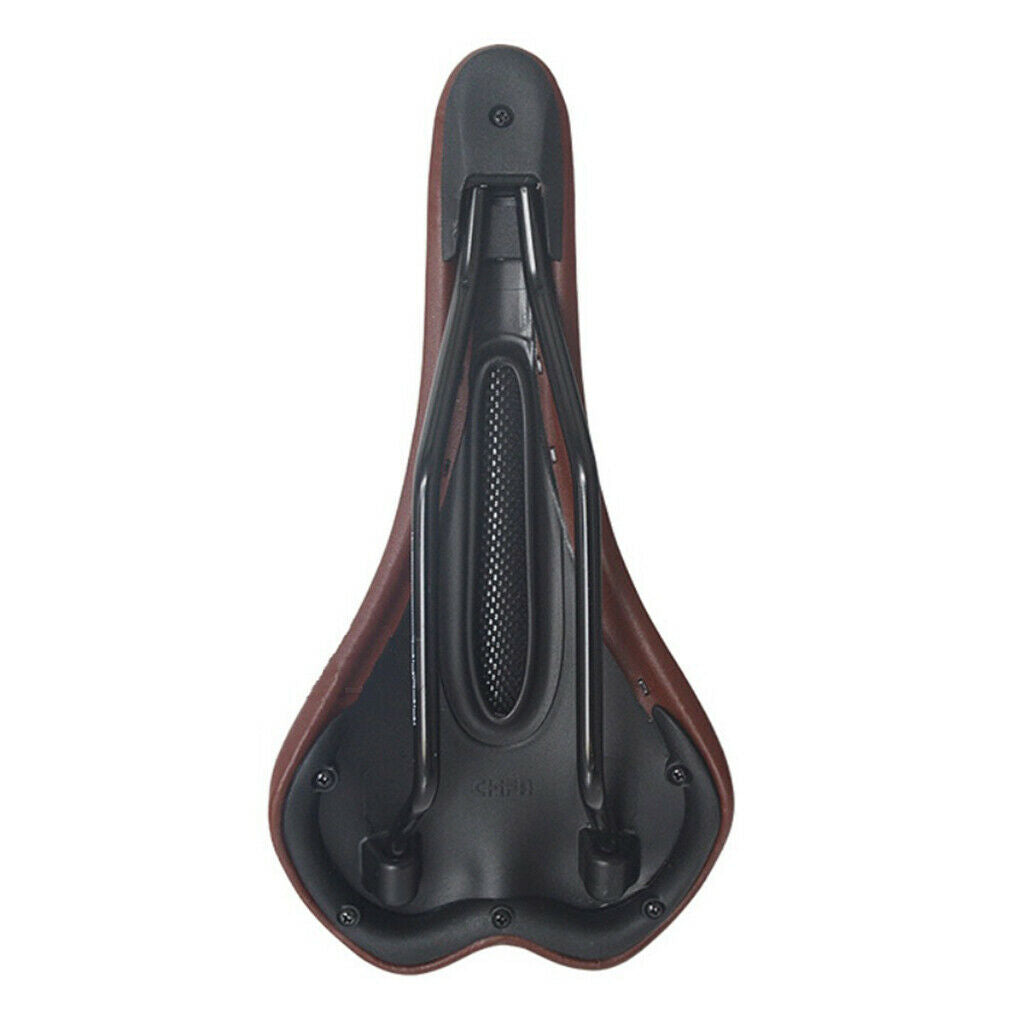 Retro Style  Bike PU Leather Saddle Shock-proof Comfort Seat - Brown,