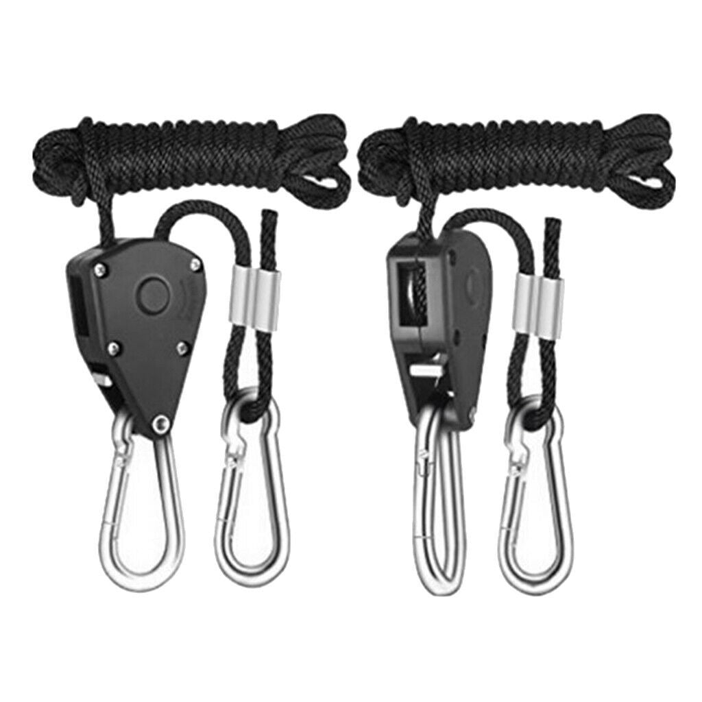 1 Pair 1/8" Grow Light Rope Hanger Ratchet 68Kg Capacity Metal Internal Gear
