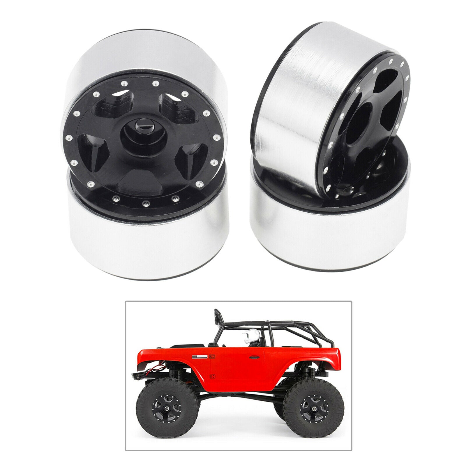 RC Car Trunk Hub Wheel Rim for 1/24Axial SCX24 90081 SCX24 Replaces Black