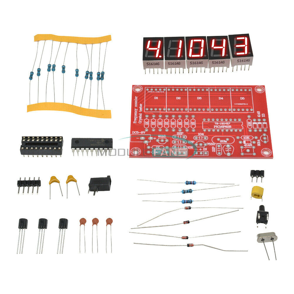 Crystal Oscillator Frequency Counter Meter 1Hz-50MHz Digital LED PIC DIY Kits