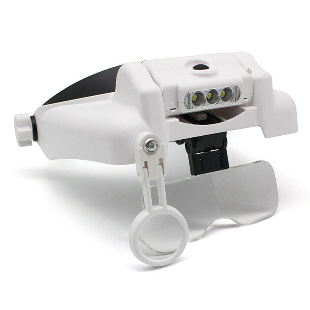 Jewelers Head LED Light Head Loupe Repair Magnifier w/ Lens Magnifying Glass