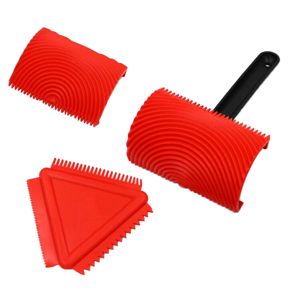 3pcs/Set Rubber Wood Grain Pattern Paint Roller Imitation Wall Paper