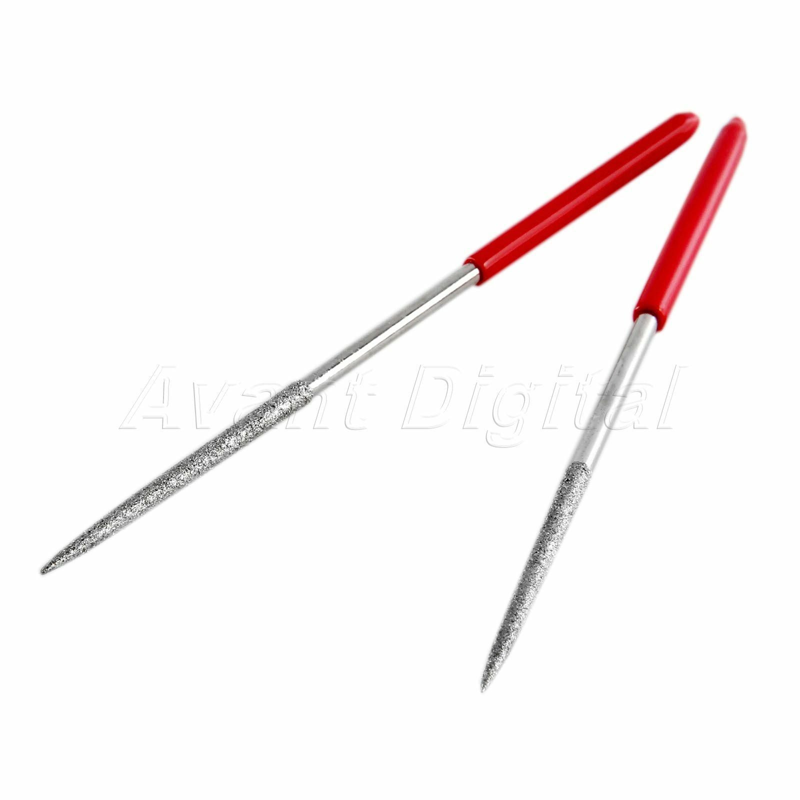 Jewelry Making Tool Steel Round Needle File 3mmx140mm W Diamond Coating Kit