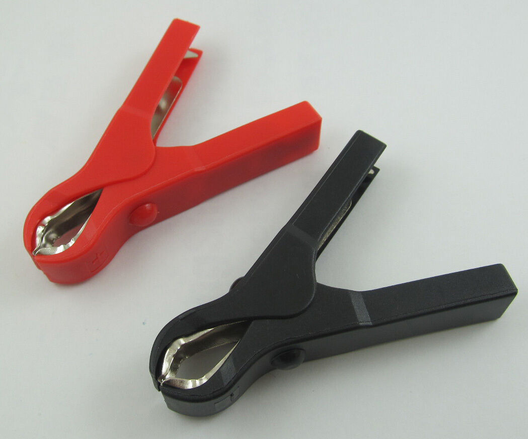 2 pcs Car Battery Clip Full Insulated Clamp Test Clip 50A RH-1103 Red Black