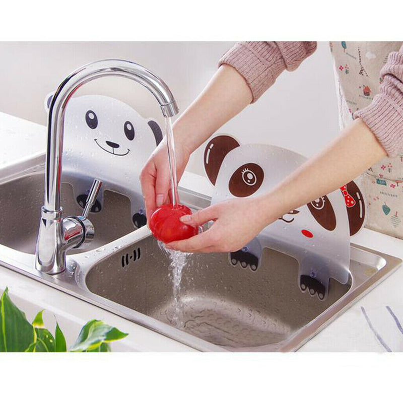 Panda Shape Sink Water Splash Pool Impermeable Baffle Plate Suction Cup Rack