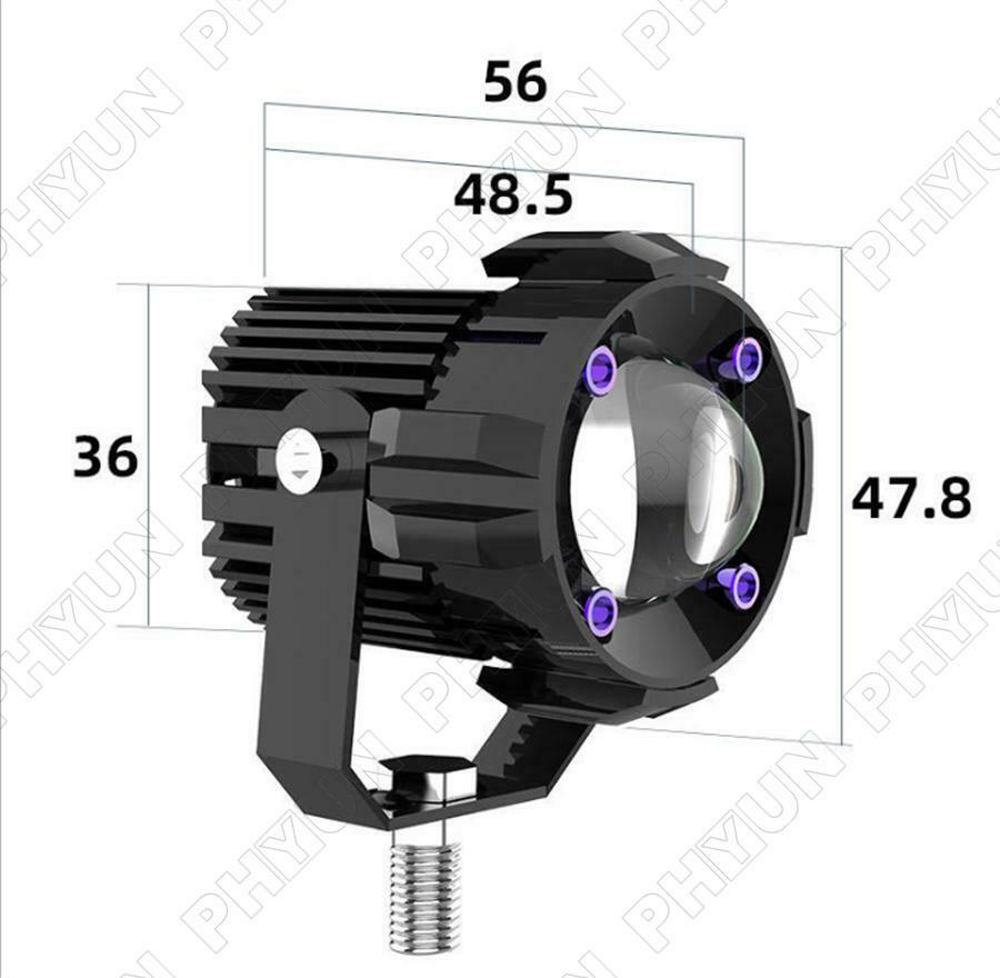 30W 2x Motorcycle Scooter LED Headlight Spot Fog Lights Driving Lamps Universal