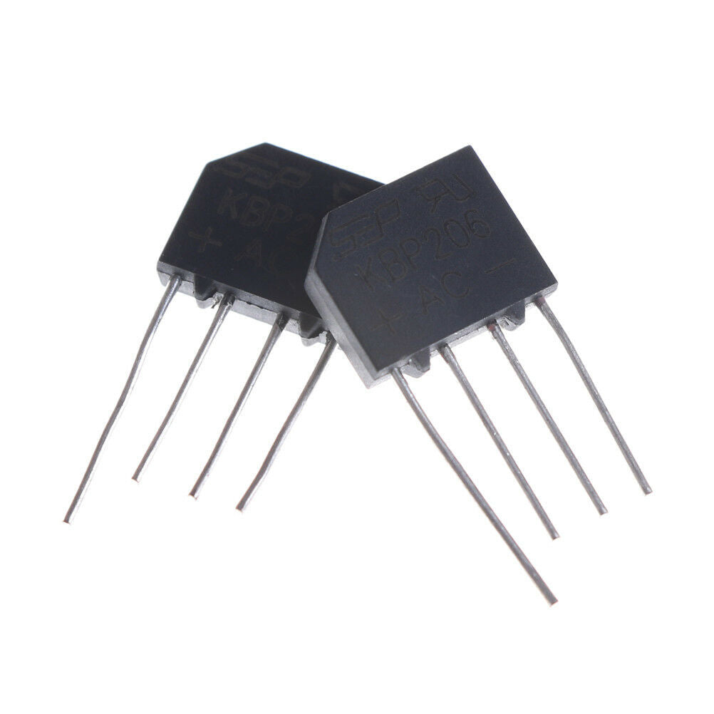 10PCS KBP206 Generic Diode Bridge Rectifier 2A 600V 4PIN DIP DDAU