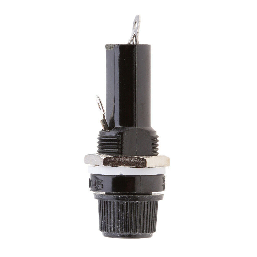 5pcs Panel Mounted Screw Glass 6x30mm Fuse Holder Black Car/Truck/Boat