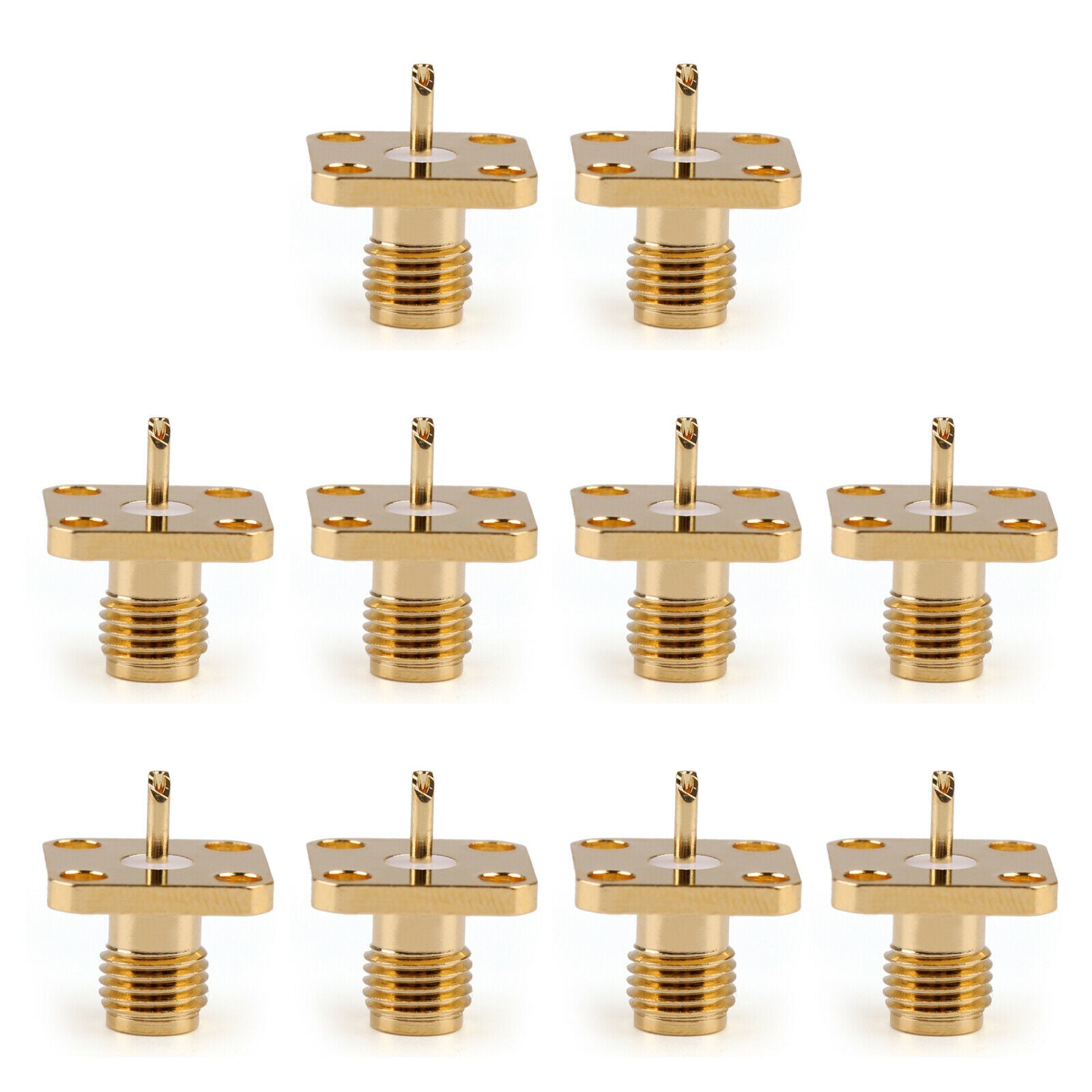 10xSMA Female Jack Chassis 4Hole Panel Post Terminal RF Coax Connector 5mm B5