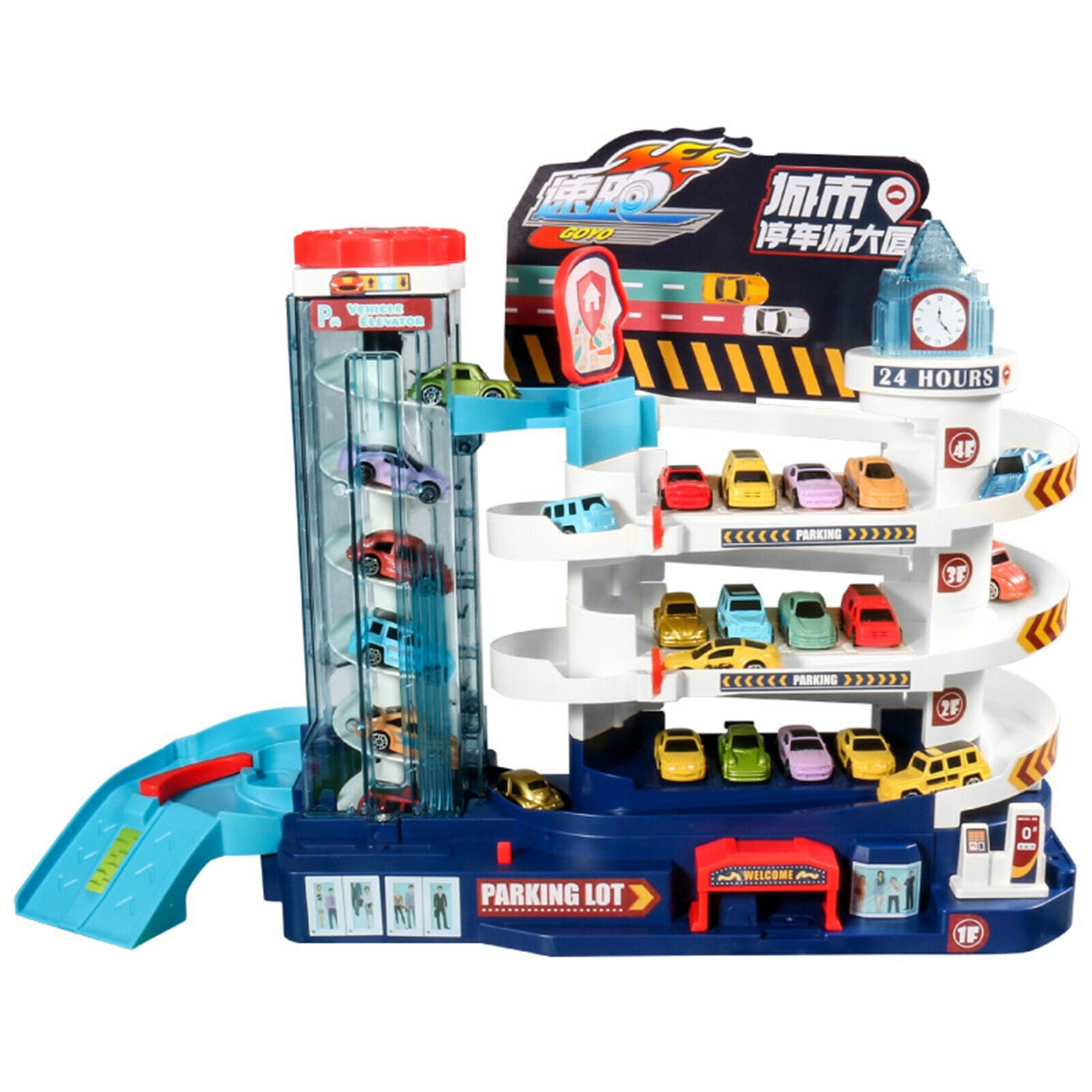 Track Car Toys Parking Lot Educational Toys Pretend Motor Skills for Kids