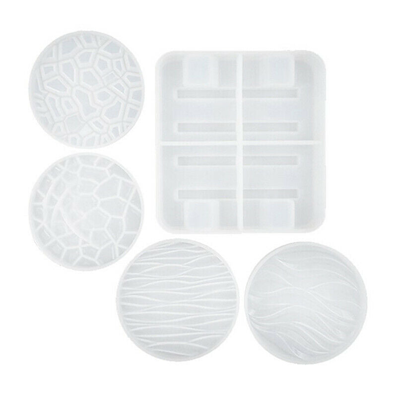 4pcs Special-shaped Bottom/Coaster Mold Decor Silicone Mould Easy To Demold M FT