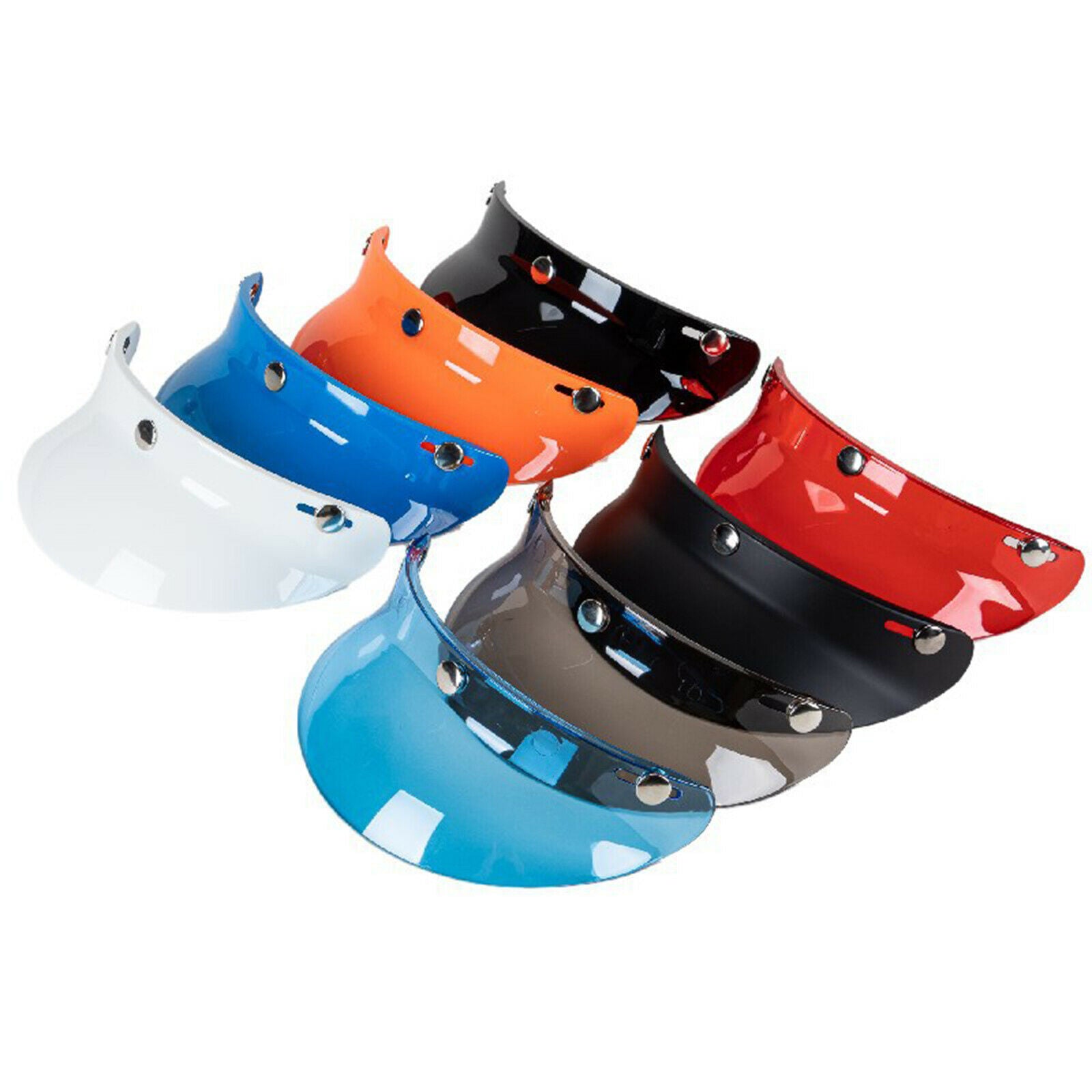 3Pcs 3-Snap Motorcycle Helmet Visor Peak UV Sunshield Open Face Sun Shade