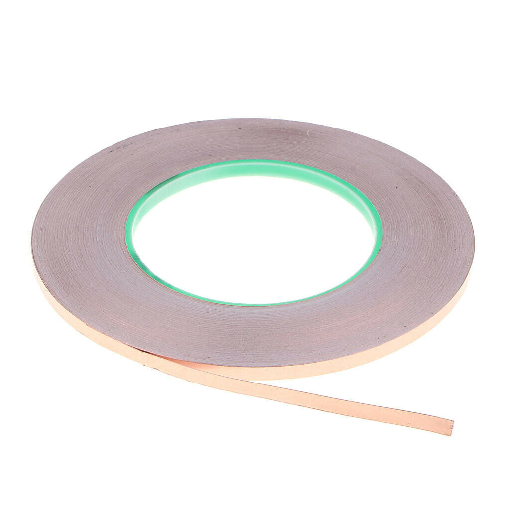 50m Copper Foil Tape w/ Double Conductive Adhesive for EMI Guitar Craft 5mm