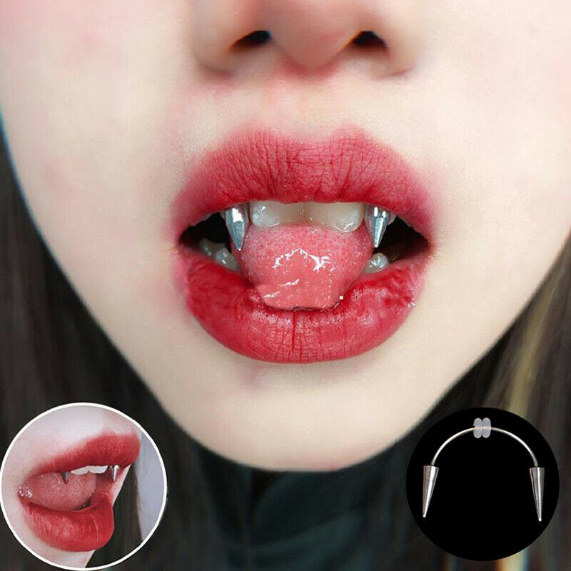 Dracula Nail Lips Ring Puncture Earrings Hoop Nose Ring Body Piercing Jew.l8