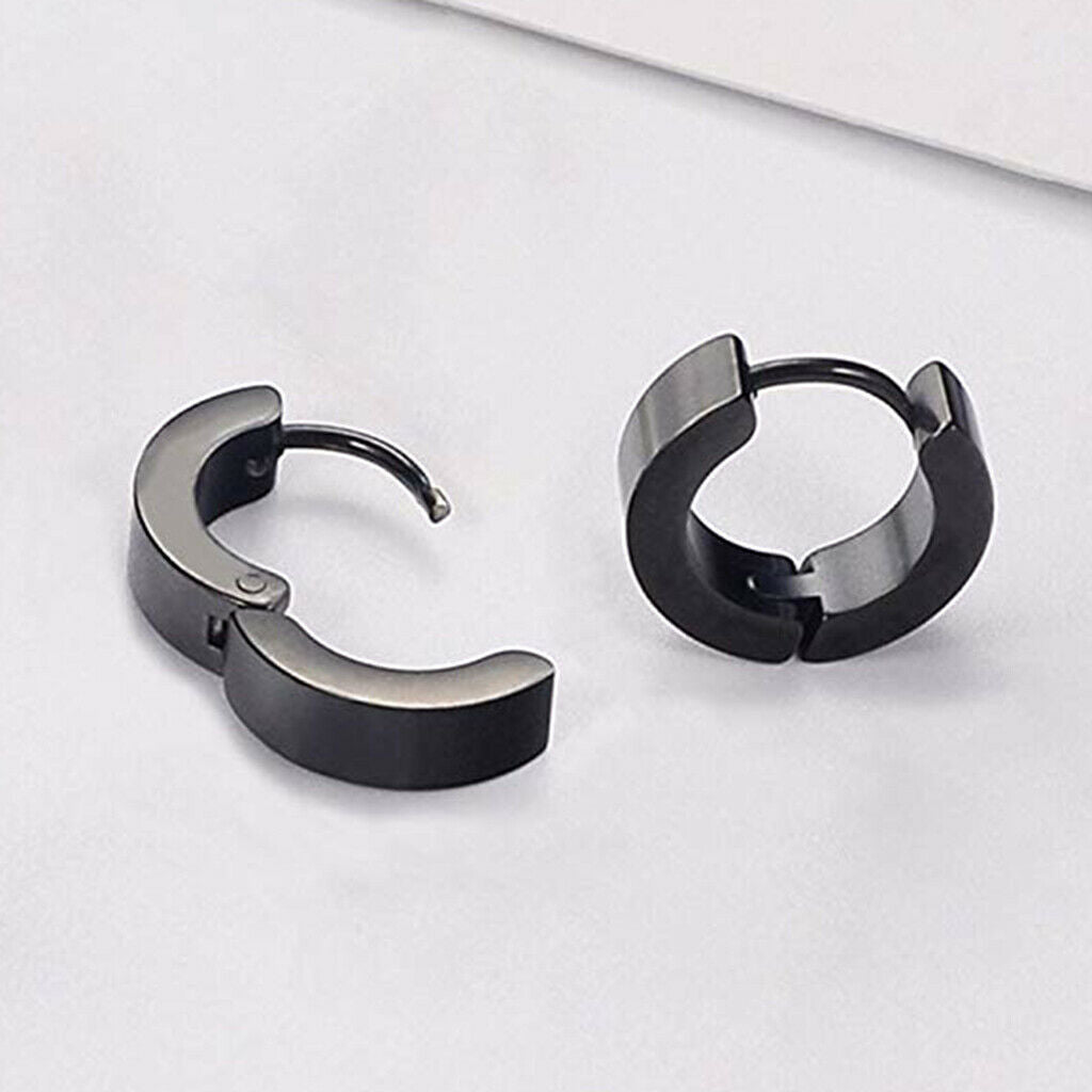 14 Pieces Stainless Steel Women Hoop Earrings for Men Huggie Ear Piercings .