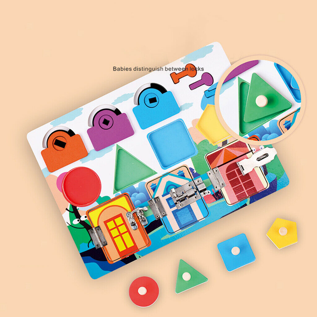 Toddler Busy Board Wood Education Unlock Toys Gifts Age 3+ Boys & Girls