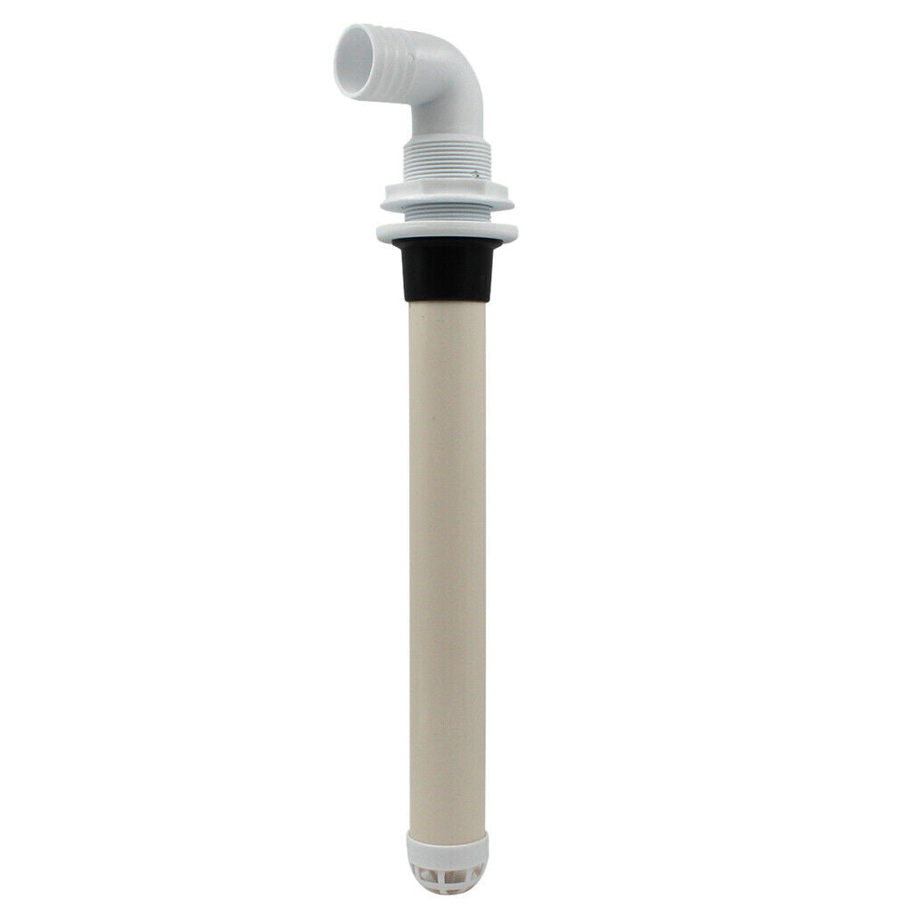 Custom Plastic 1 1/2" 90 Degree Marine Thru Hull with Boat Overflow Tube