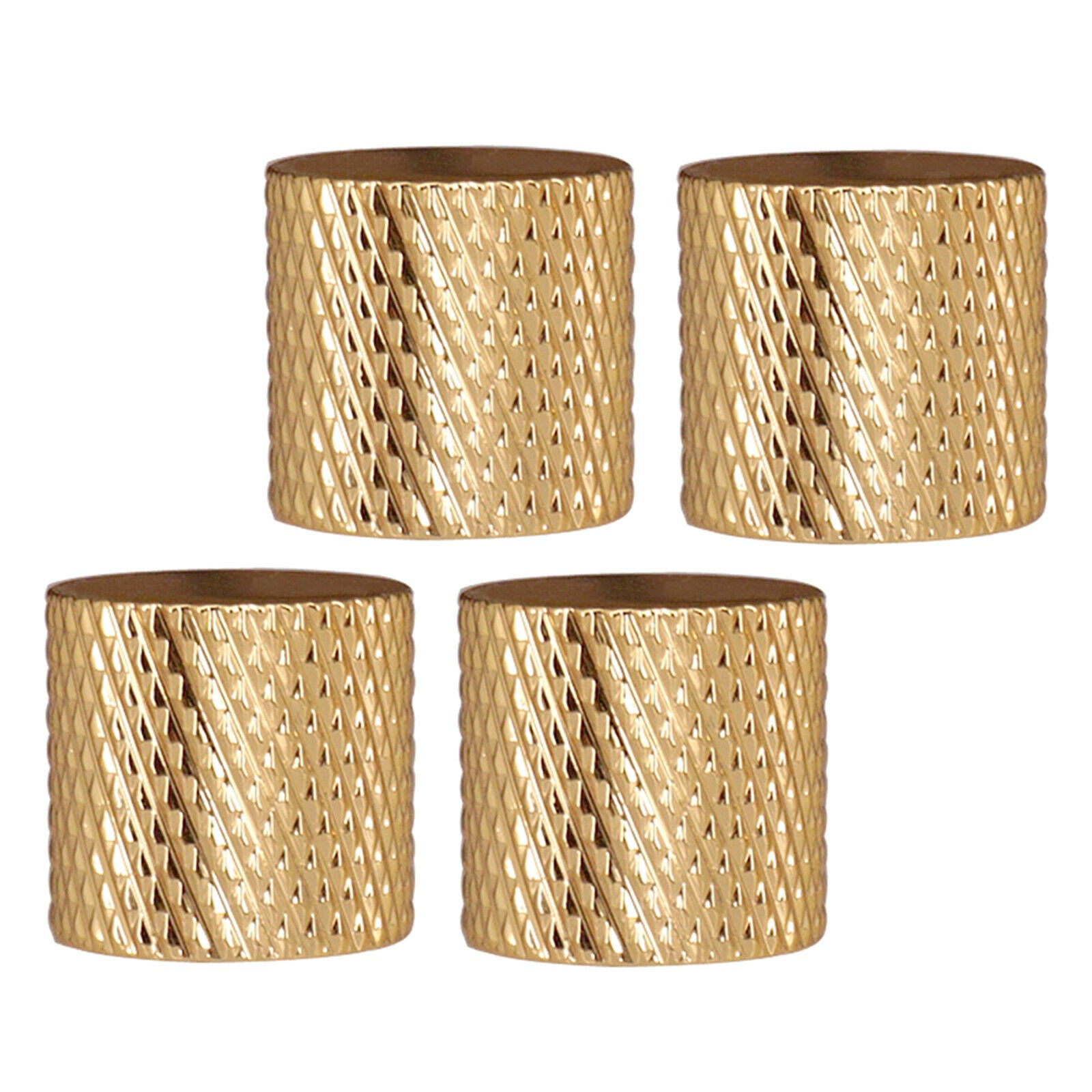 4pcs Heavy Metal Knurled Control Knobs for Electric Guitar or Precision Bass