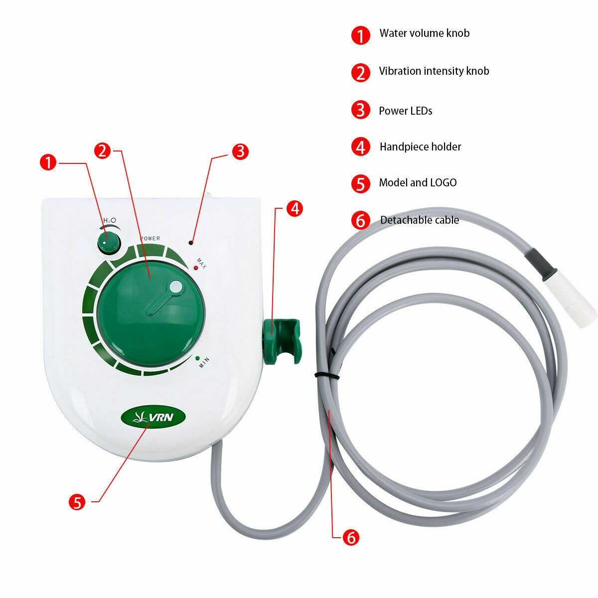 Dental Wireless Ultrasonic VRN Scaler Control Detachable LED Handpiece