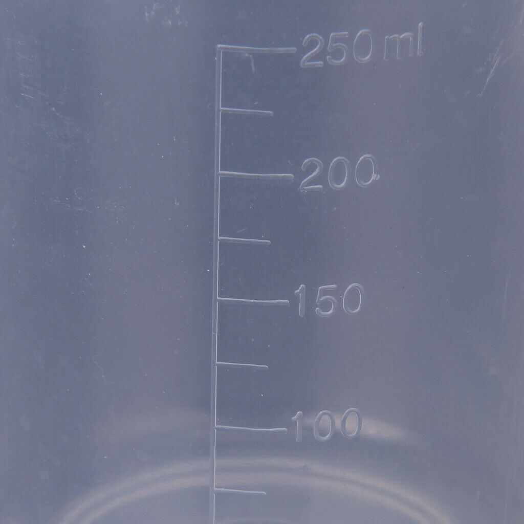 250ml Plastic Clear Graduated Measuring Cups Beakers Container for Lab, Kitchen,