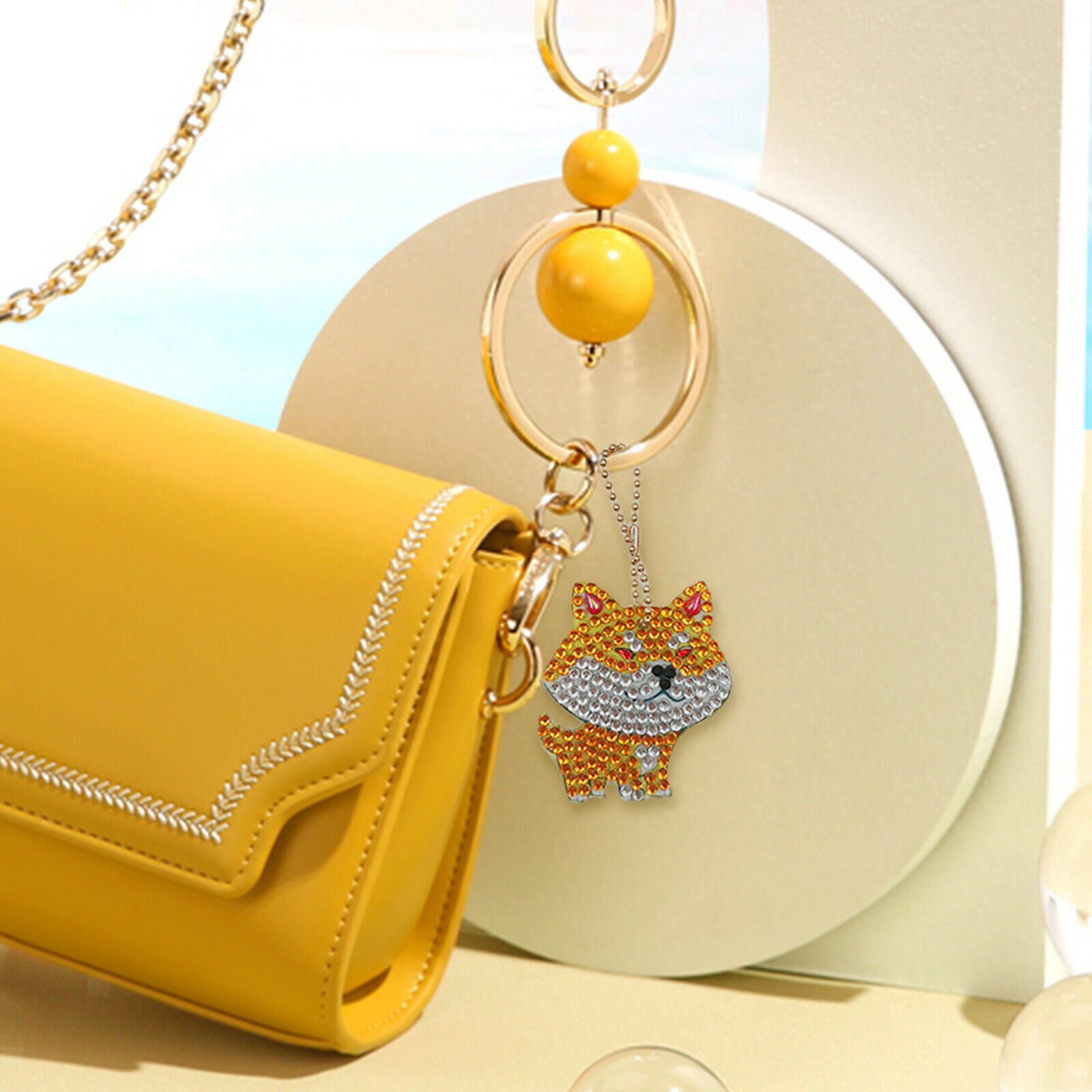4Pcs Diamond Painting Keychain for DIY Key Chain for Wallet Bag Phone Decor